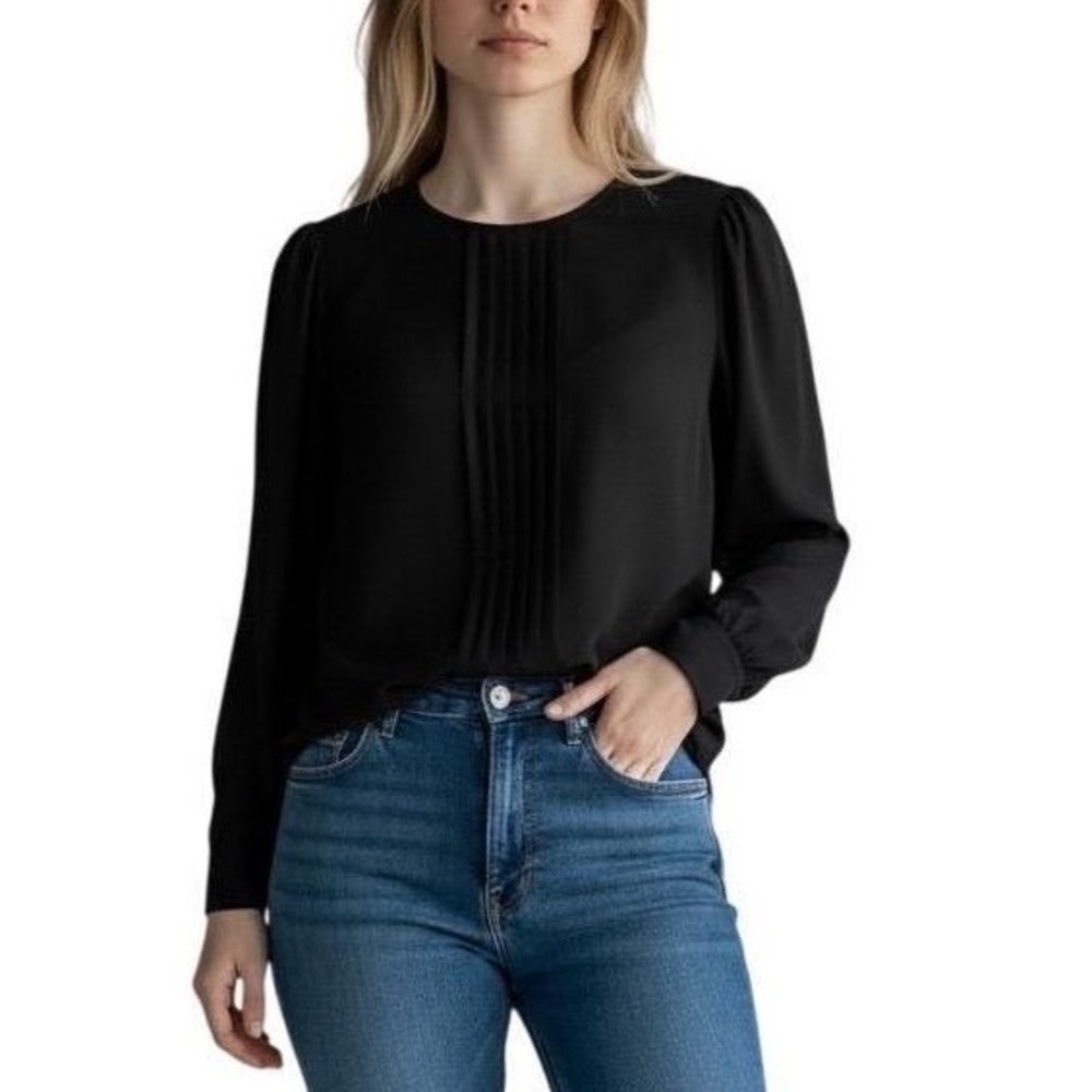 Ann Taylor Womens Pintuck  Blouse Size L
